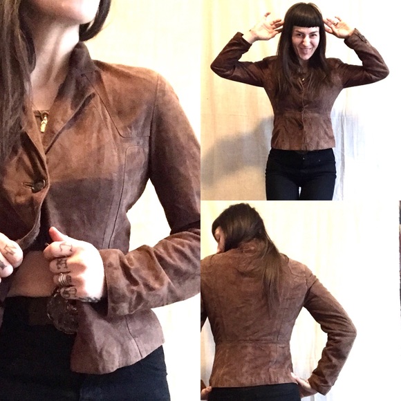 Elements by Vakko Brown suede blazer. - Picture 2 of 9